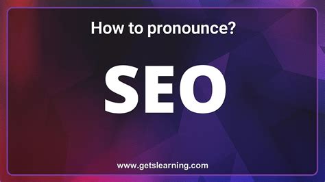 How to pronounce seo .